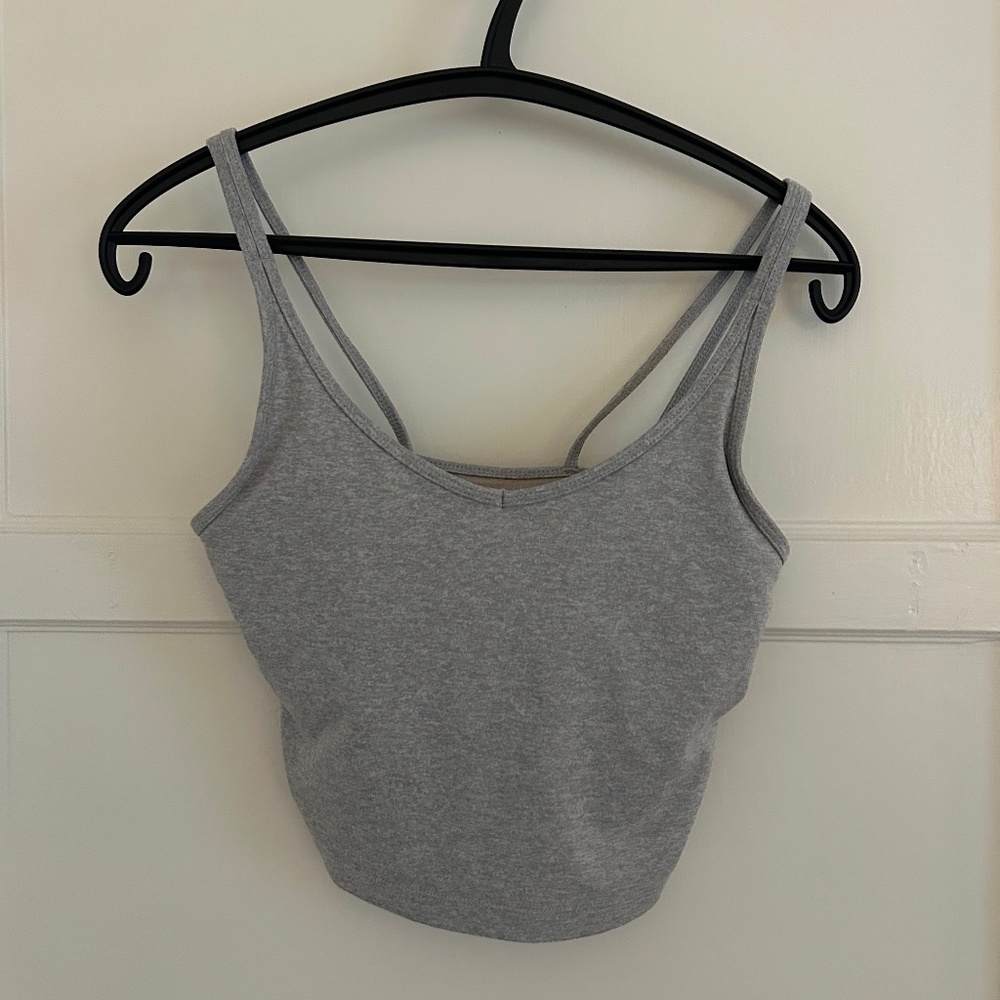 Vuori Halo Performance Crop Pale Grey Heather Small